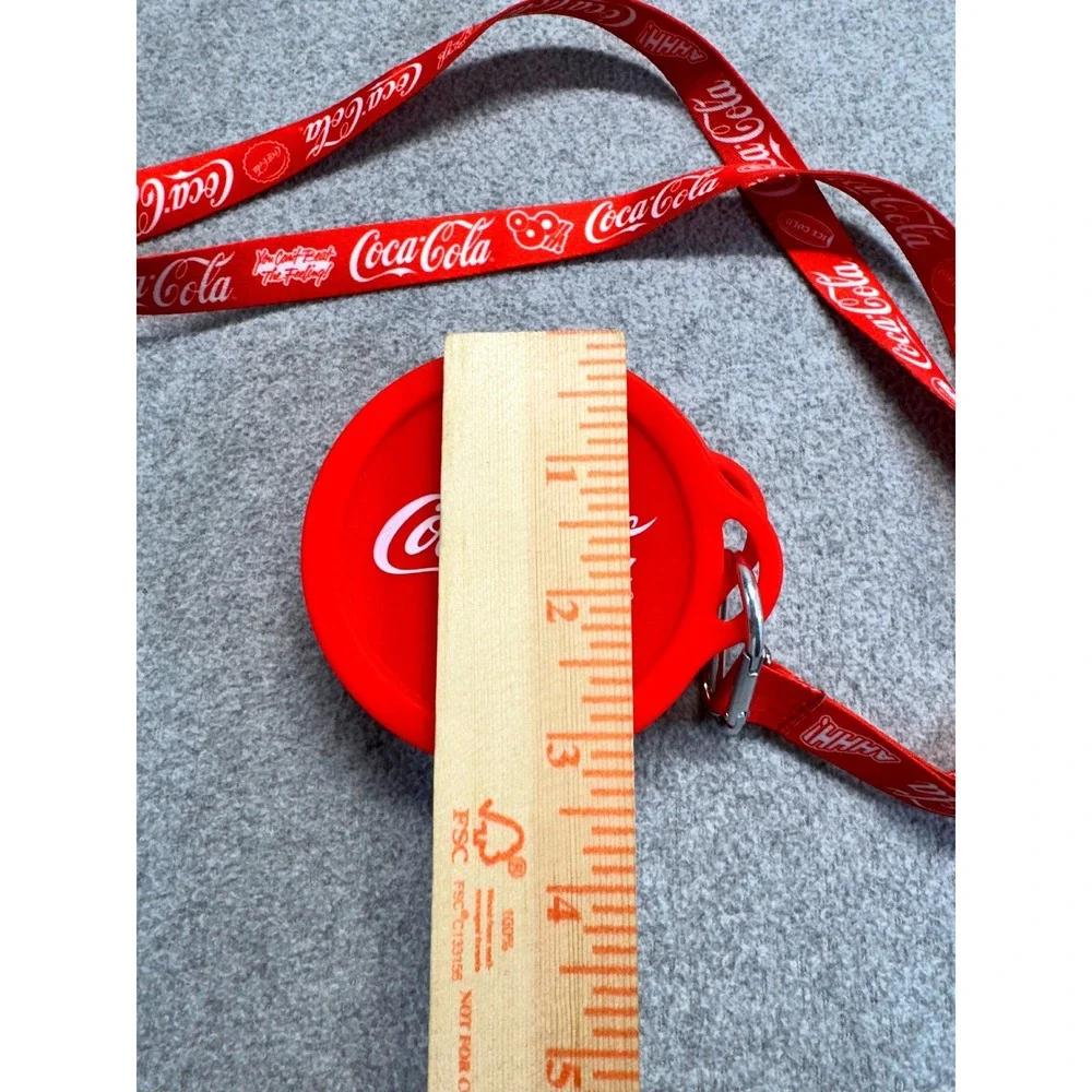 Coca-Cola Collapsible Travel Cup Unisex OS Red Silicone Lanyard Set Retro Gear